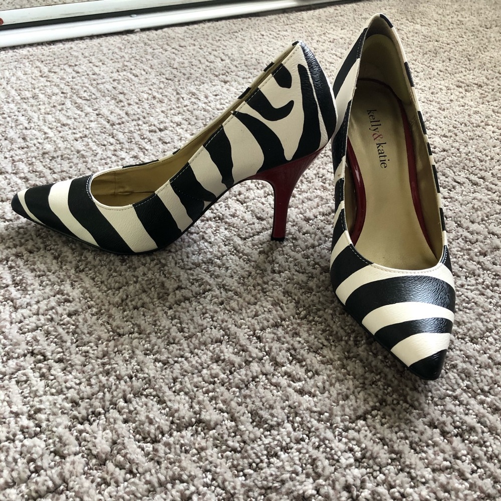 Zebra print high heels
